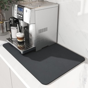 AMOAMI Coffee Bar Mat, 16x24In Absorbent Dish Drying Mat for Kitchen Counter, Coffee Maker Mat Under Espresso Machine, Coffee Accessories for Coffee Station, Hiding Stains Mat(Special Material)